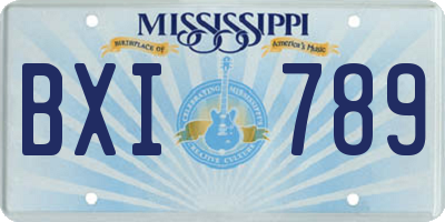 MS license plate BXI789