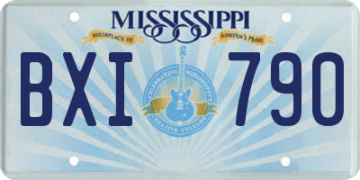 MS license plate BXI790