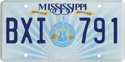 MS license plate BXI791