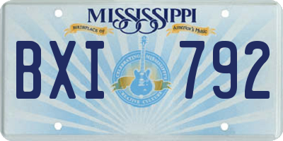 MS license plate BXI792