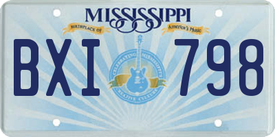 MS license plate BXI798