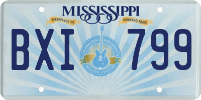 MS license plate BXI799