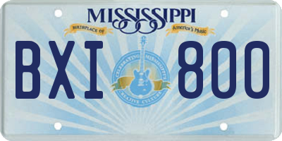 MS license plate BXI800