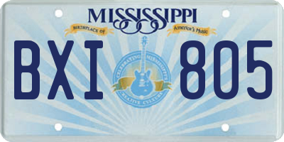 MS license plate BXI805