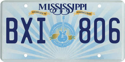 MS license plate BXI806
