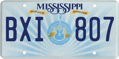 MS license plate BXI807