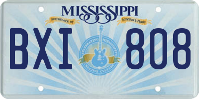 MS license plate BXI808
