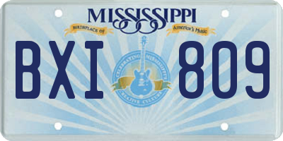 MS license plate BXI809