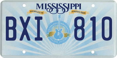 MS license plate BXI810