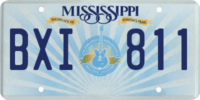 MS license plate BXI811