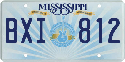 MS license plate BXI812