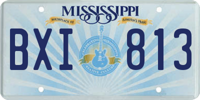 MS license plate BXI813