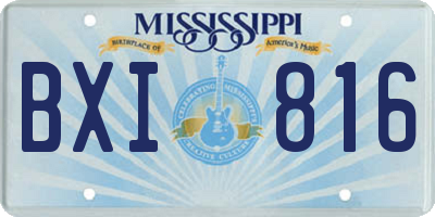 MS license plate BXI816