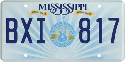 MS license plate BXI817