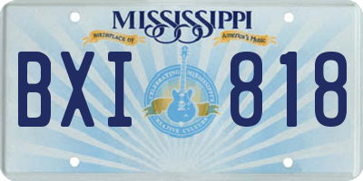 MS license plate BXI818