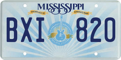 MS license plate BXI820