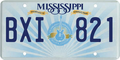 MS license plate BXI821