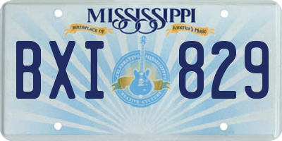 MS license plate BXI829