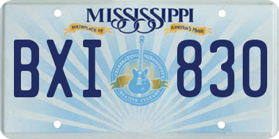 MS license plate BXI830