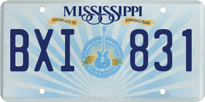 MS license plate BXI831