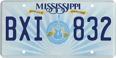 MS license plate BXI832