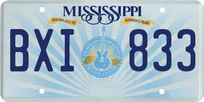 MS license plate BXI833
