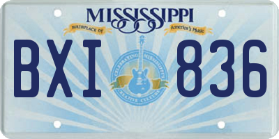 MS license plate BXI836