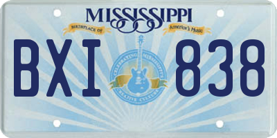 MS license plate BXI838