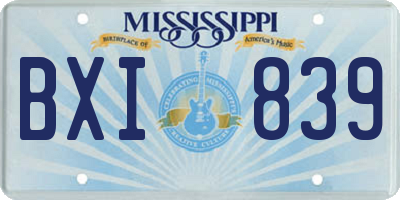 MS license plate BXI839
