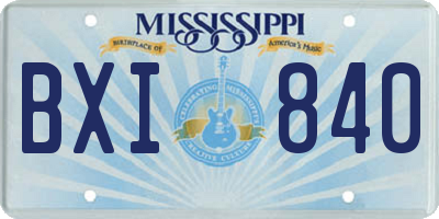 MS license plate BXI840