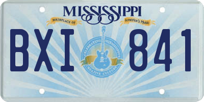 MS license plate BXI841