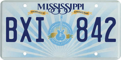 MS license plate BXI842