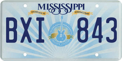 MS license plate BXI843