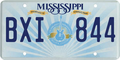 MS license plate BXI844