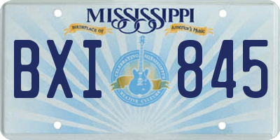 MS license plate BXI845