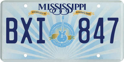 MS license plate BXI847