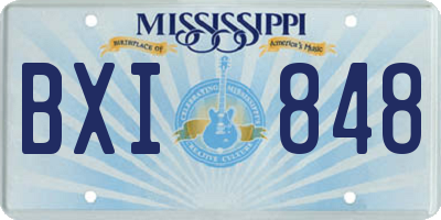 MS license plate BXI848