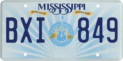 MS license plate BXI849