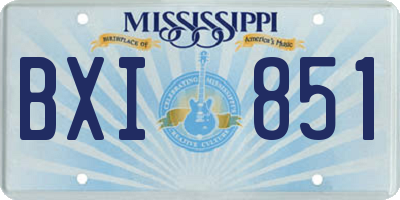 MS license plate BXI851