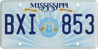 MS license plate BXI853