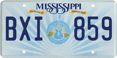MS license plate BXI859