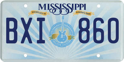 MS license plate BXI860