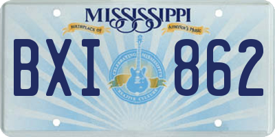 MS license plate BXI862