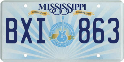 MS license plate BXI863