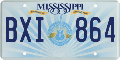MS license plate BXI864