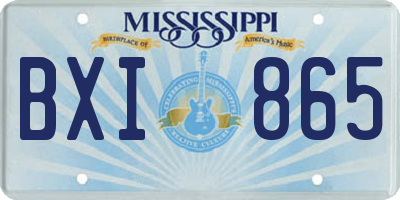 MS license plate BXI865