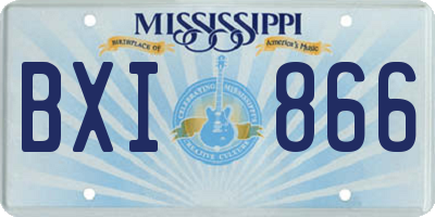 MS license plate BXI866