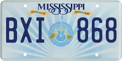 MS license plate BXI868