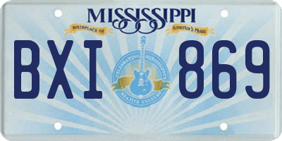 MS license plate BXI869