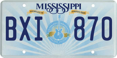 MS license plate BXI870